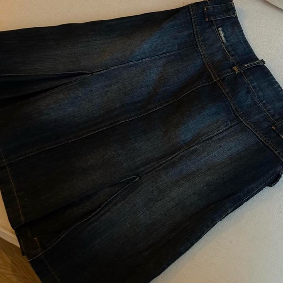 Dark Indigo Denim A-Line Skirt - Picture 7 of 8